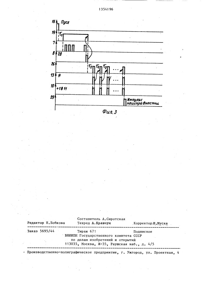 Устройство для контроля цифровых блоков (патент 1354196)