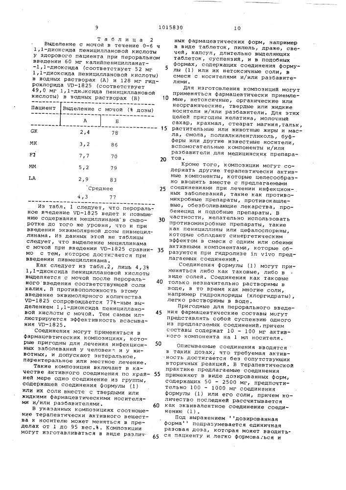 Способ получения сложных эфиров 6-амидинопенициллановых кислот или их аддитивных солей с кислотами и его вариант (патент 1015830)