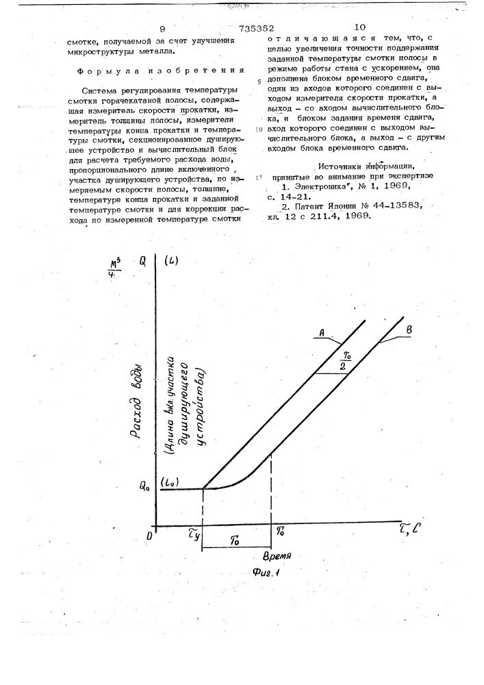 Система регулирования температуры смотки горячекатаной полосы (патент 735352)