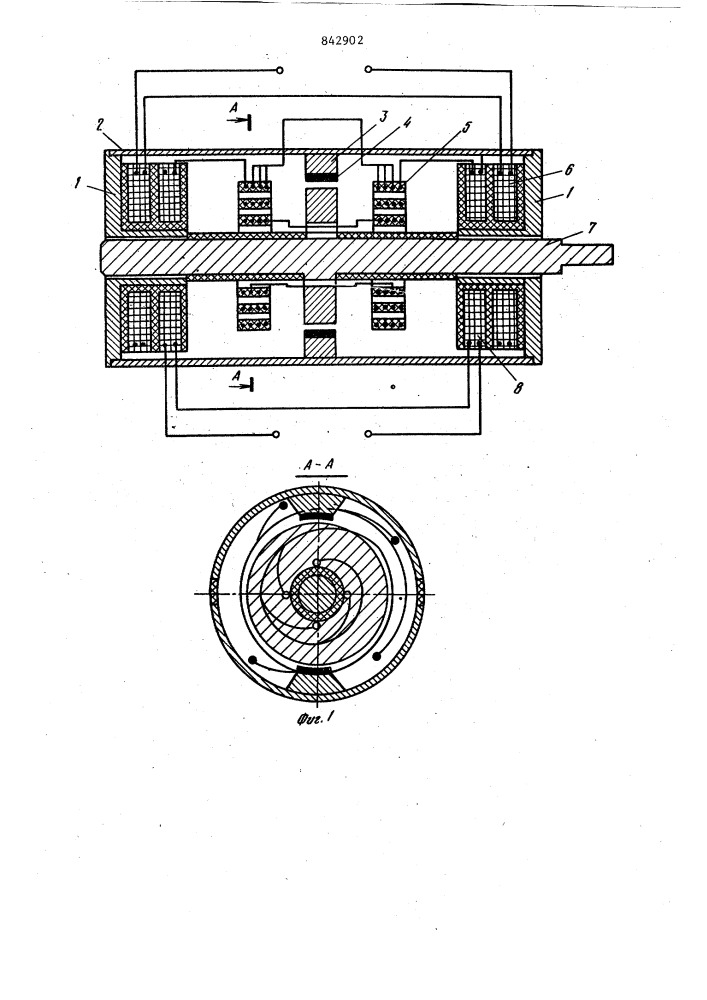 Преобразователь электрическогосигнала b угловое перемещение (патент 842902)