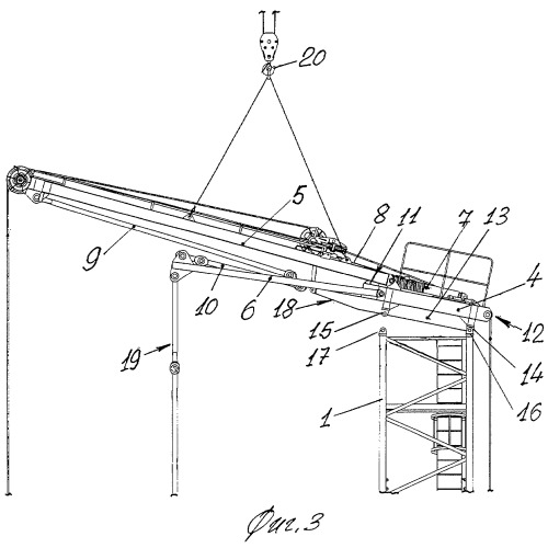 Способ монтажа башенного крана с верхней складываемой в транспортное положение частью (патент 2299173)