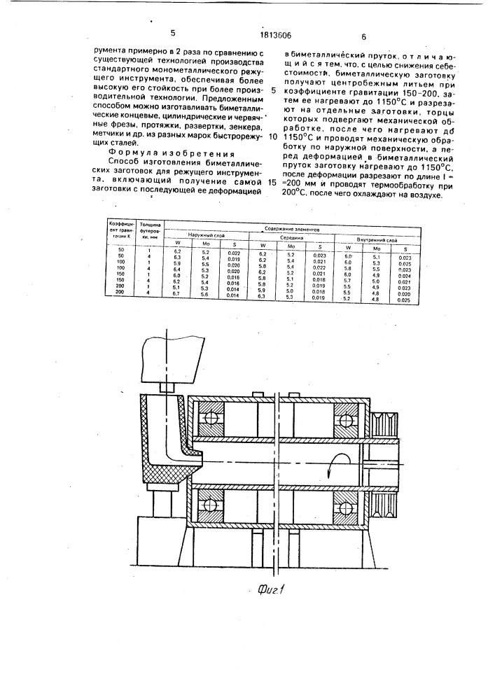 Способ изготовления биметаллических заготовок для режущего инструмента (патент 1813606)