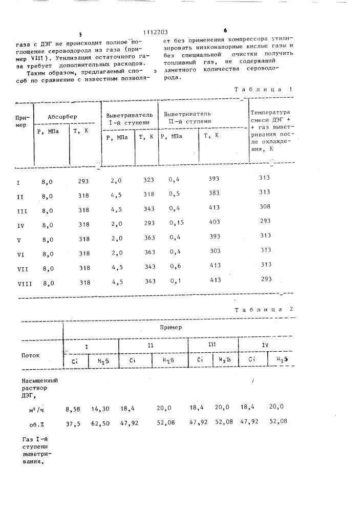 Способ осушки сероводородсодержащего газа (патент 1112203)