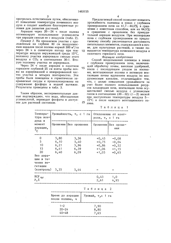 Способ возделывания пшеницы в зонах с глубоким промерзанием почв (патент 1463155)