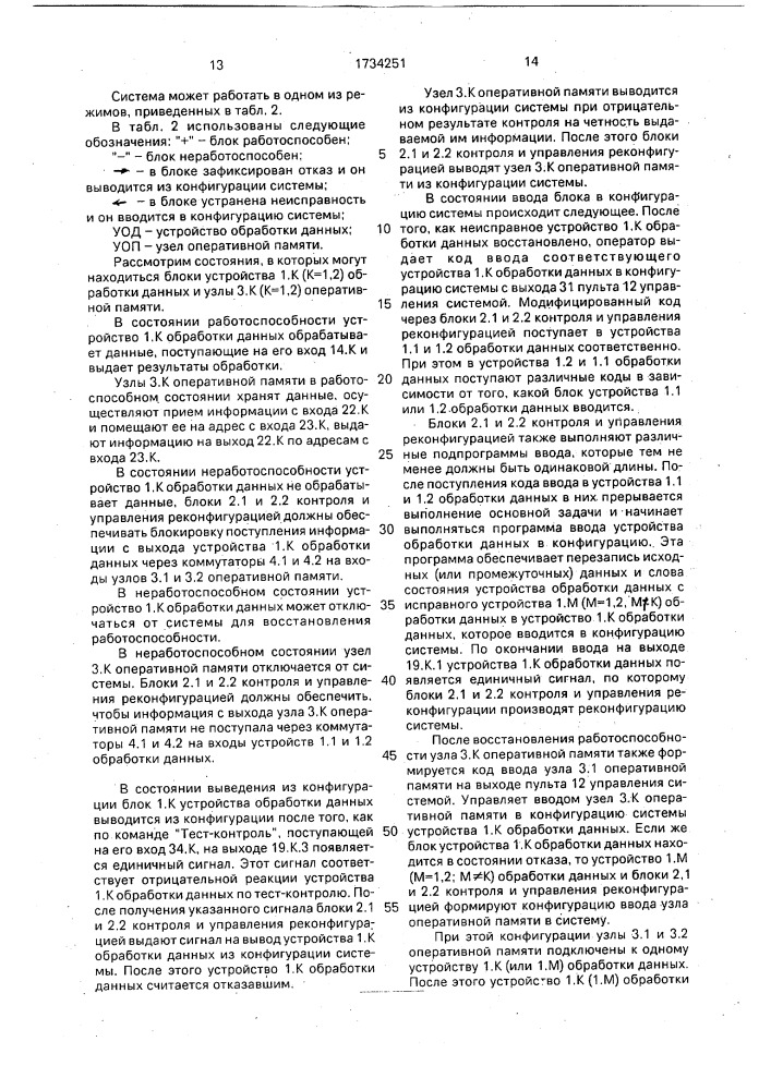 Двухканальная резервированная вычислительная система (патент 1734251)