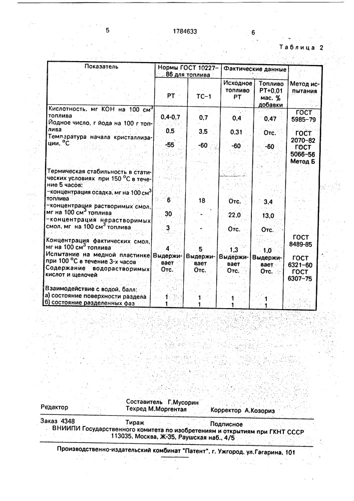 Топливная композиция (патент 1784633)