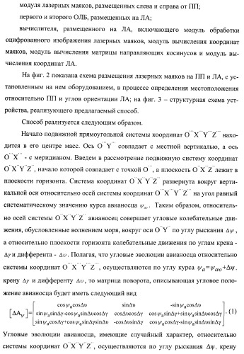 Способ определения качки авианосца и местоположения летательного аппарата и устройство для его осуществления (патент 2408848)