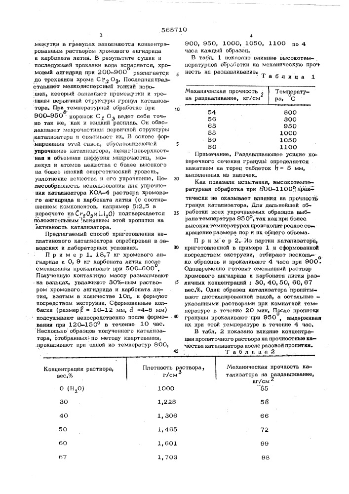 Способ приготовления хромо-литиевого катализатора для окисления аммиака (патент 565710)