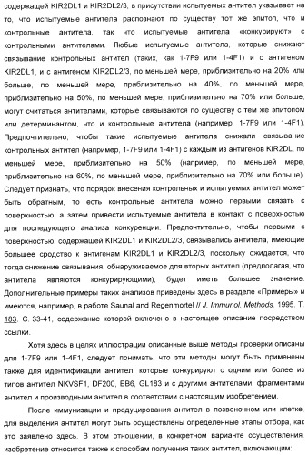 Антитела, связывающиеся с рецепторами kir2dl1,-2,-3 и не связывающиеся с рецептором kir2ds4, и их терапевтическое применение (патент 2410396)