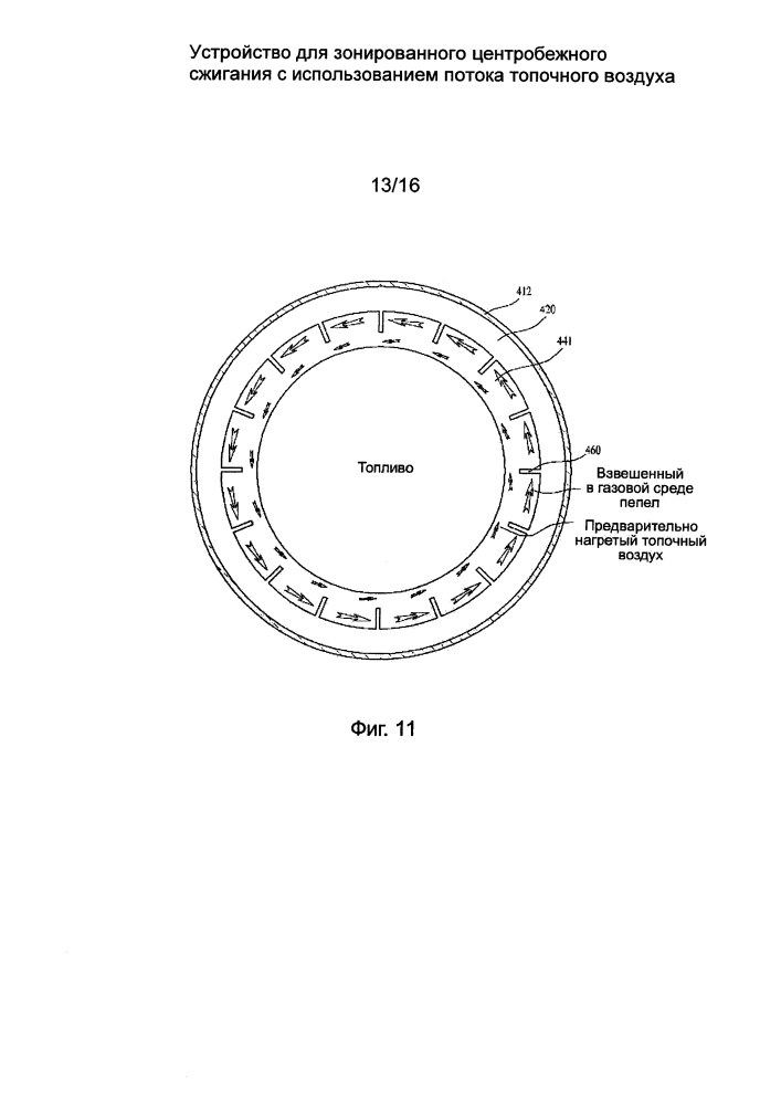 Устройство для зонированного центробежного сжигания с использованием потока топочного воздуха (патент 2640873)