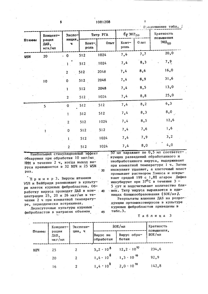 Способ выращивания ортомиксовирусов (патент 1081208)