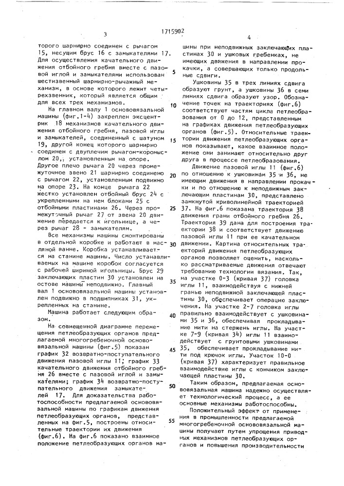 Основовязальная машина (патент 1715902)