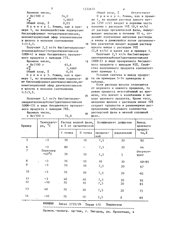 Способ получения олигокарбонатметакрилатов (патент 1232670)