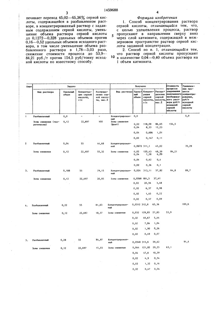 Способ концентрирования раствора серной кислоты (патент 1459688)