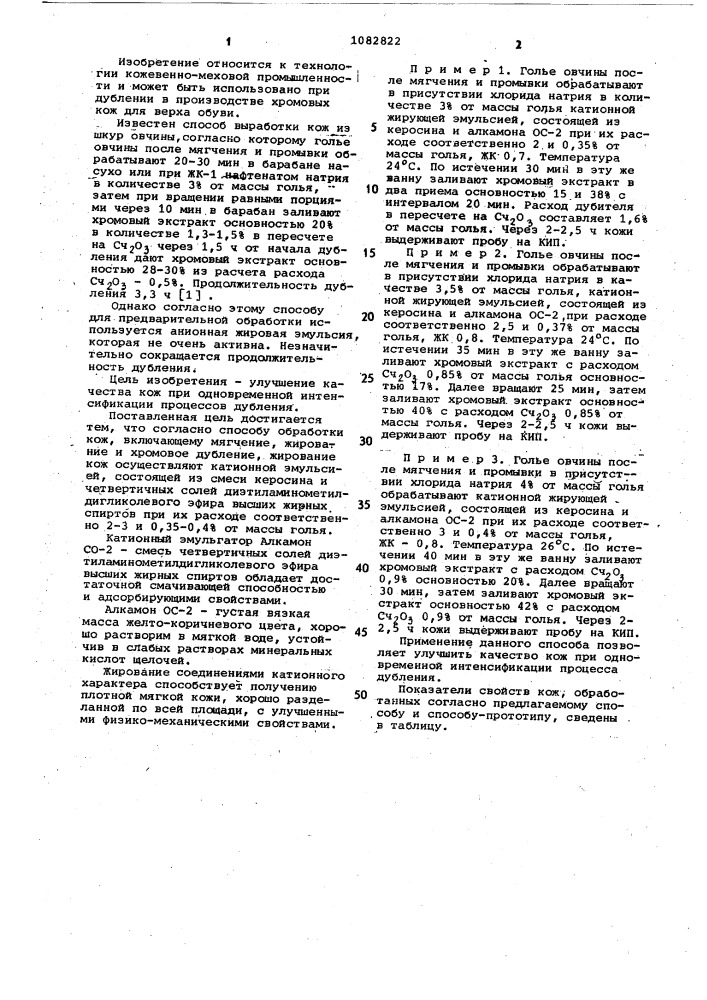 Способ обработки кож (патент 1082822)