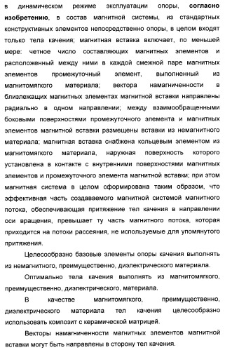 Способ магнитной разгрузки тел качения от действия центробежных сил в опорах вращения и опора вращения для его осуществления (варианты) (патент 2348839)
