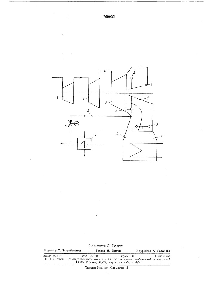 Способ охлаждения выхлопного патрубка паровой турбины (патент 769035)