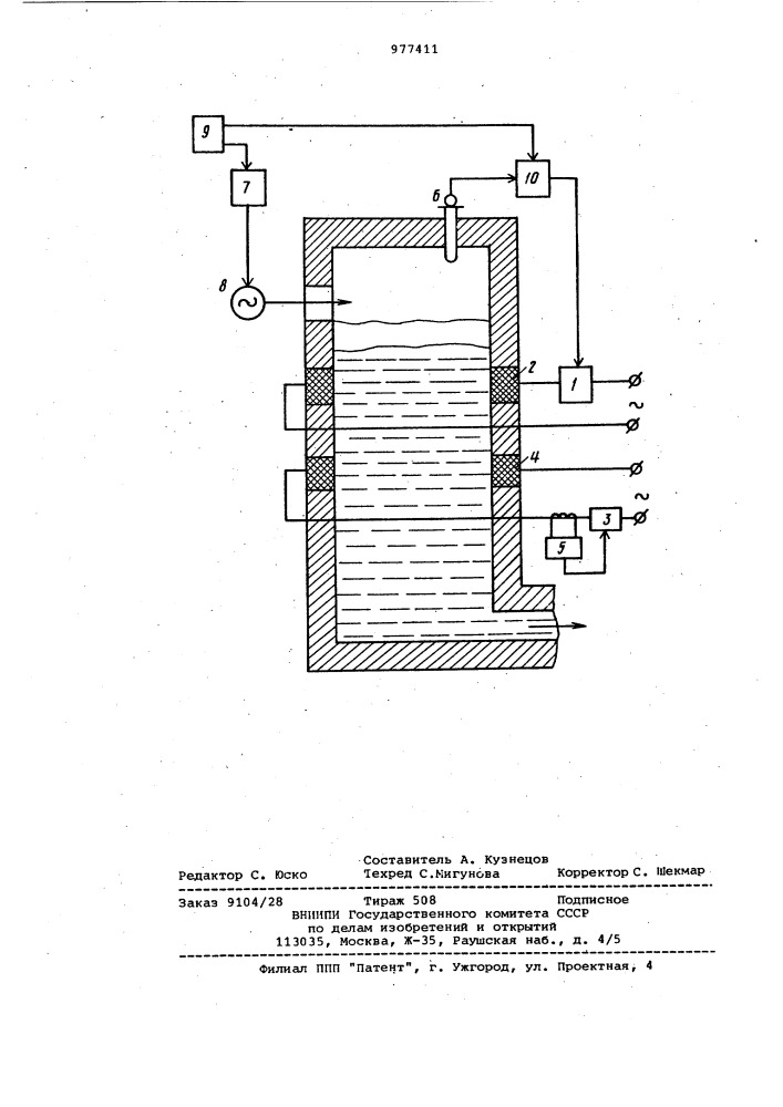Электрическая стекловаренная печь (патент 977411)