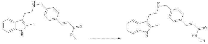 Способ получения n-гидрокси-3-[4-[[[2-(2-метил-1н-индол-3-ил)этил]амино]метил]фенил]-2е-2-пропенамида и исходных материалов для него (патент 2448090)