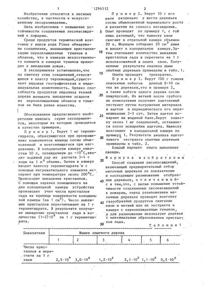 Способ создания лесонасаждений (патент 1294312)