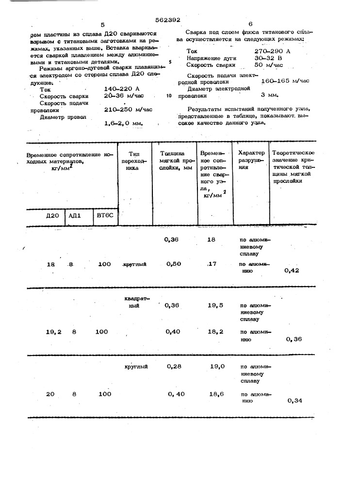 Способ соединения титановых сплавов с алюминиевыми (патент 562392)