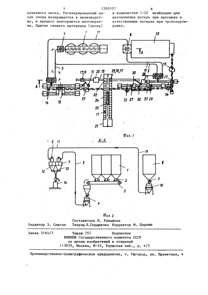 Комплексно-механизированная линия изготовления отливок (патент 1260107)