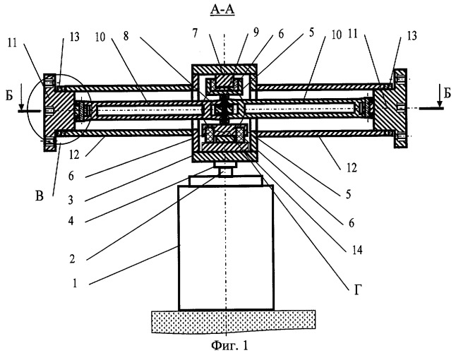 Стенд для испытания изделий на совместное воздействие вибрационных и линейных ускорений (патент 2396531)