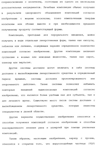 Композиции, содержащие cpg-олигонуклеотиды и вирусоподобные частицы, для применения в качестве адъювантов (патент 2322257)