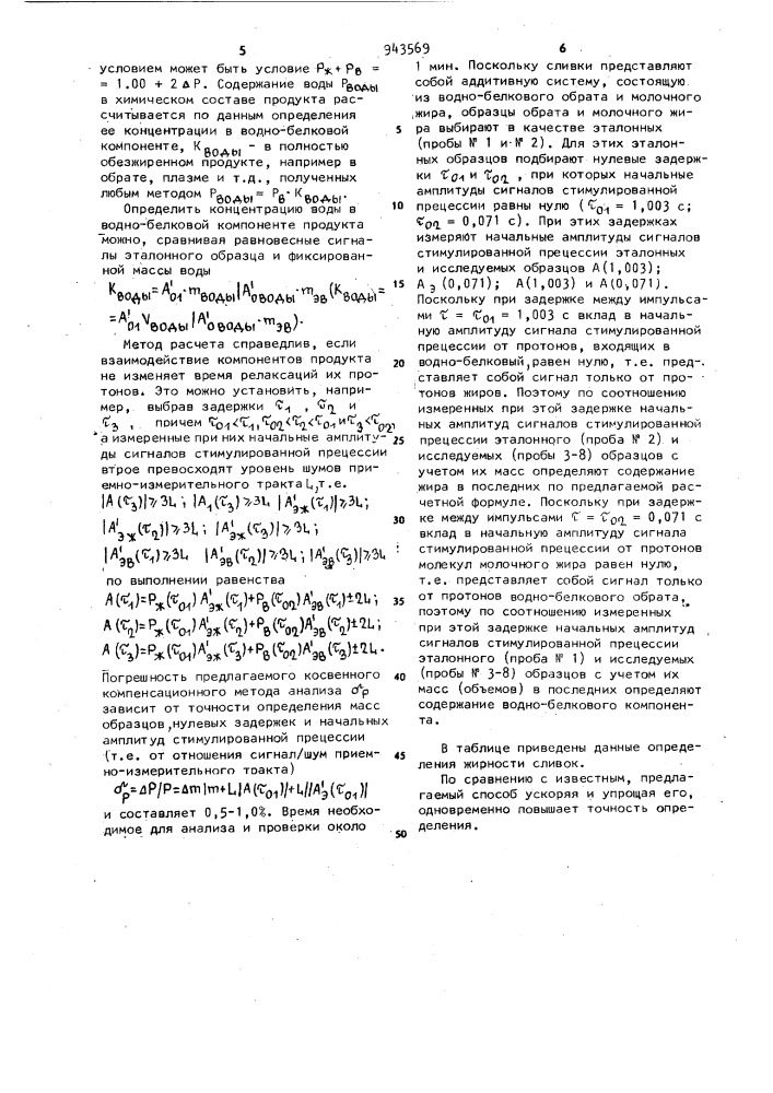 Способ определения содержания жира в молочных продуктах (патент 943569)