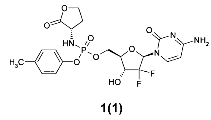 Замещенные (2r,3r,5r)-3-гидрокси-(5-пиримидин-1-ил)тетрагидрофуран-2-илметил арил фосфорамидаты (патент 2553996)