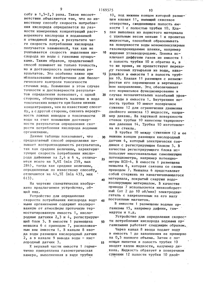 Способ определения скорости потребления кислорода (патент 1169575)