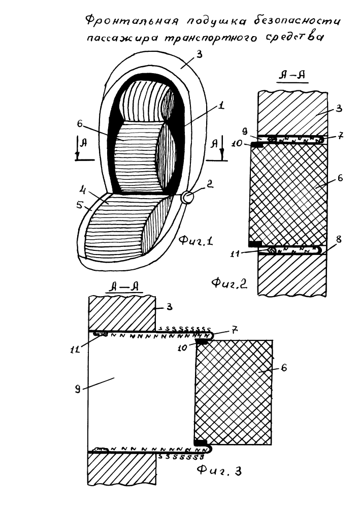 Фронтальная подушка безопасности пассажира транспортного средства (патент 2620458)
