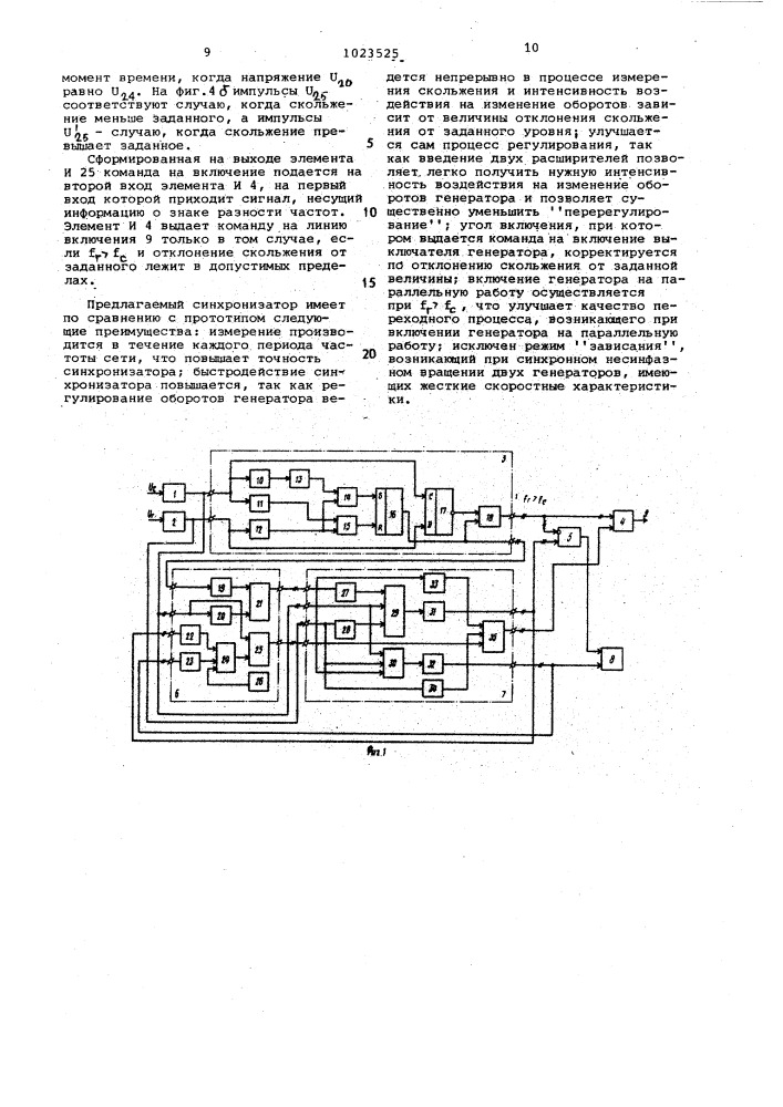 Импульсный синхронизатор (патент 1023525)
