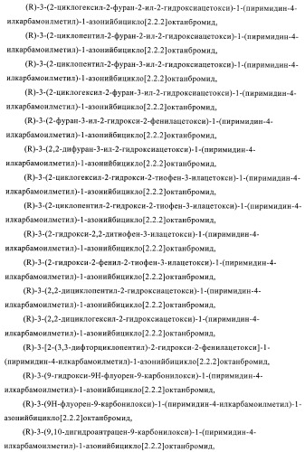 Производные хинуклидина и их применение в качестве антагонистов мускариновых рецепторов м3 (патент 2399620)