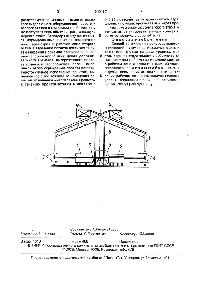 Способ вентиляции производственных помещений (патент 1640497)