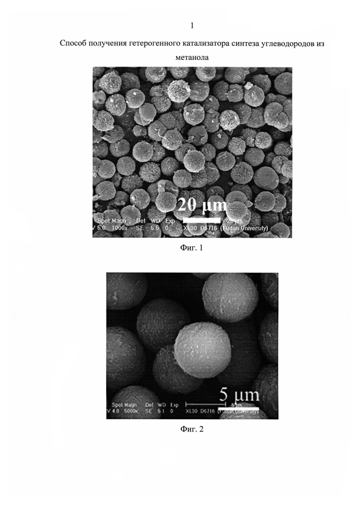 Способ получения гетерогенного катализатора синтеза углеводородов из метанола (патент 2597269)