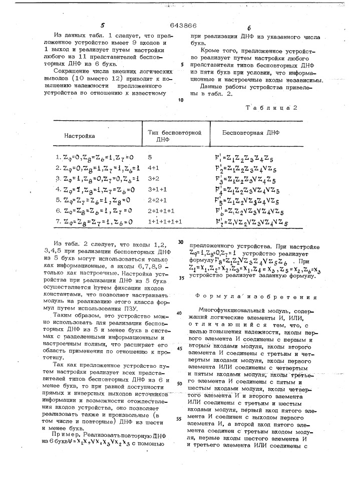 Многофункциональный модуль (патент 643866)