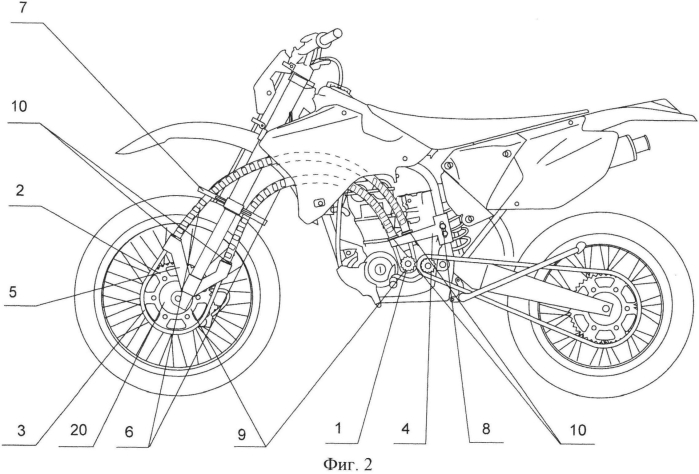 Привод переднего колеса мотоцикла (патент 2559857)