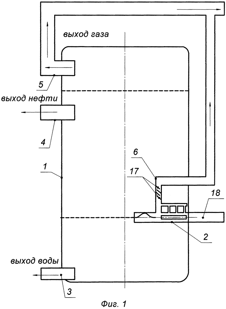 Установка для разделения водонефтяной эмульсии (патент 2614696)