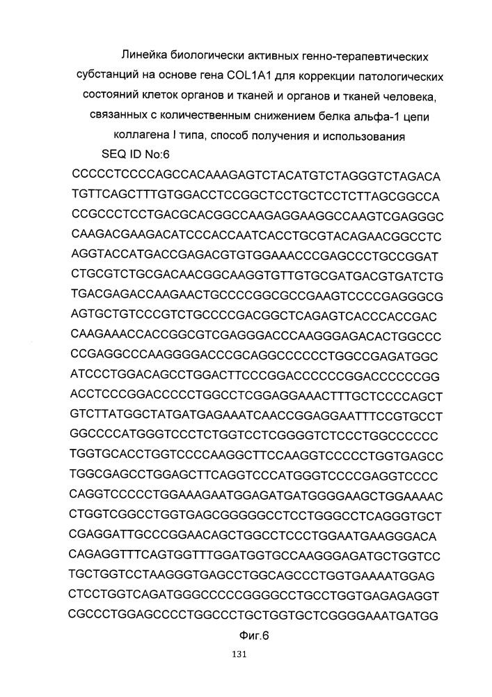 Линейка биологически активных генно-терапевтических субстанций на основе гена col1a1 для коррекции патологических состояний клеток органов и тканей и органов и тканей человека, способ получения и использования (патент 2652350)