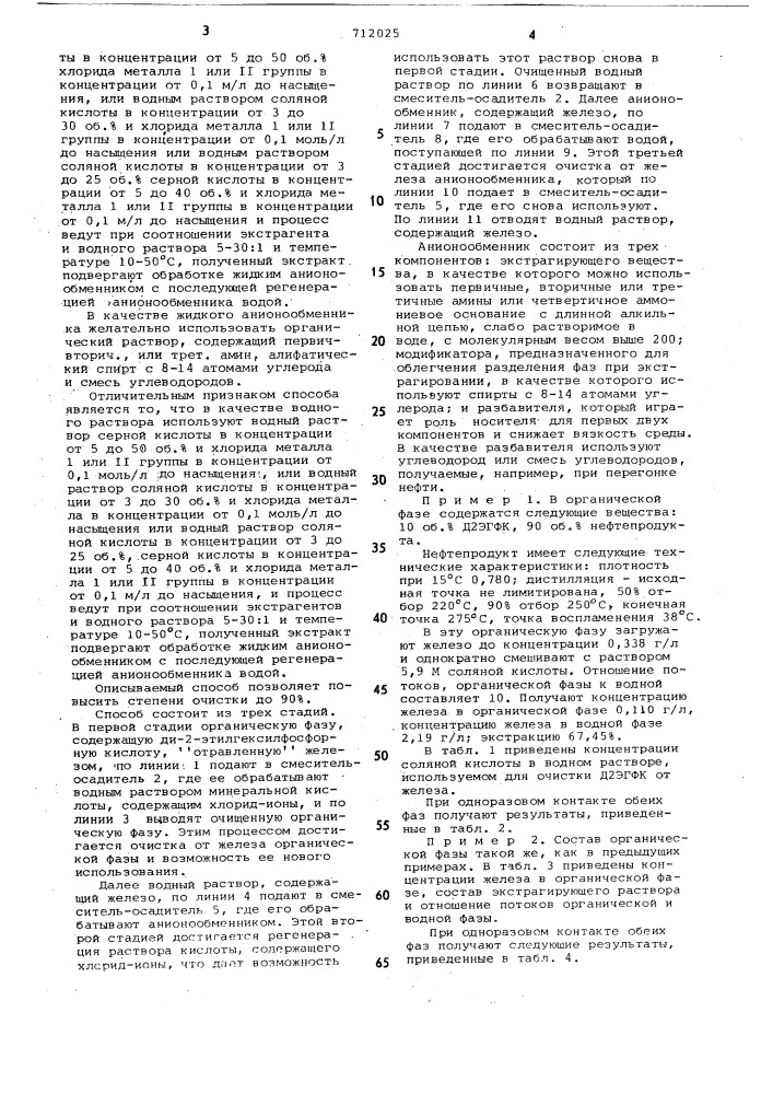 Способ очистки экстрагентов на основе ди-2- этилгексилфосфорной кислоты от железа (ш) (патент 712025)