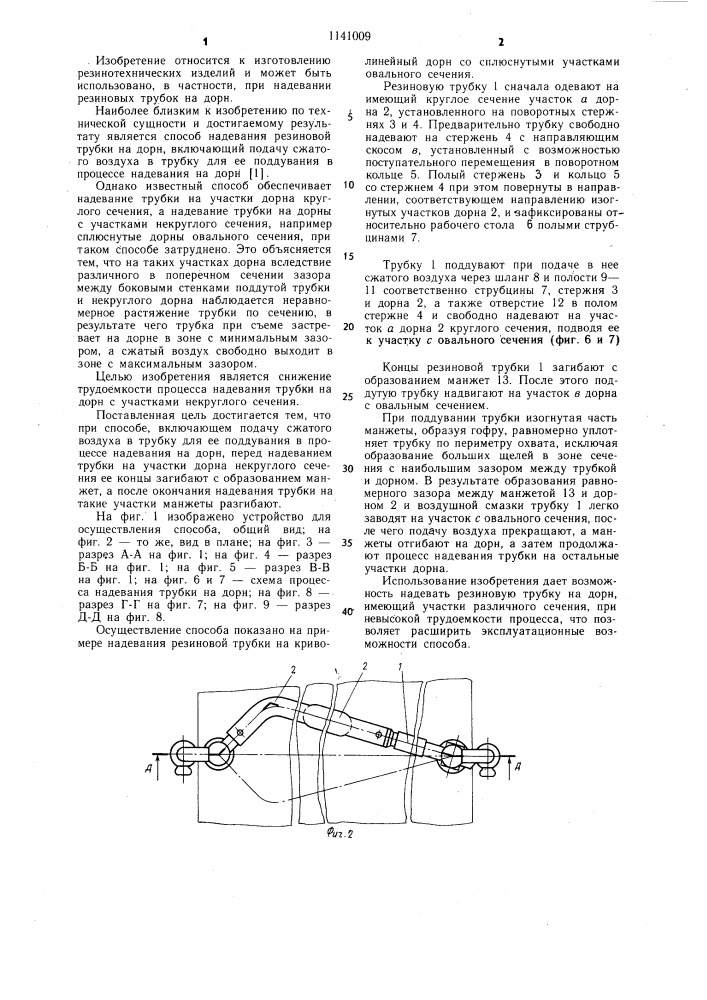 Способ надевания резиновой трубки на дорн (патент 1141009)