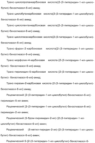 Производные бензотиазолциклобутиламина в качестве лигандов гистаминовых h3-рецепторов, фармацевтическая композиция на их основе, способ селективной модуляции эффектов гистаминовых h3-рецепторов и способ лечения состояния или нарушения, модулируемого гистаминовыми h3-рецепторами (патент 2487130)