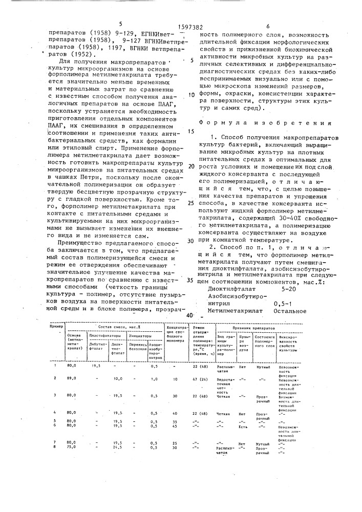 Способ получения макропрепаратов культур бактерий (патент 1597382)