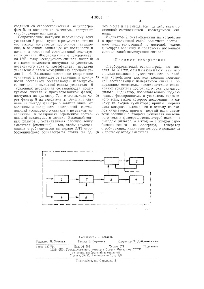 Стробоскопический осциллограф (патент 418803)