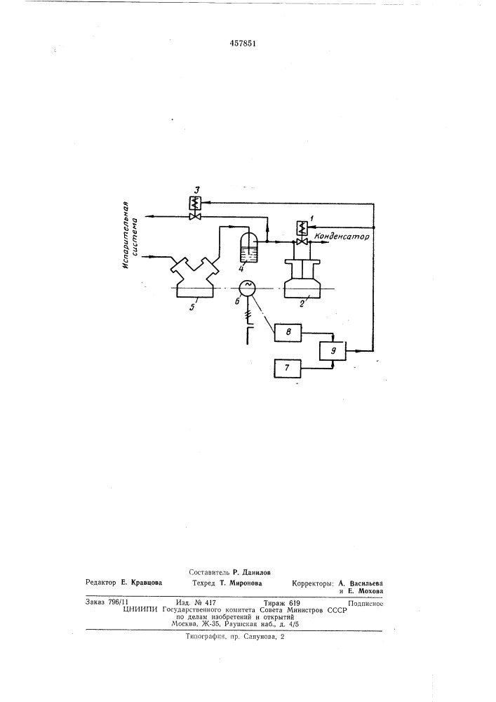 Способ автоматического пуска двухступенчатой компрессионной холодильной установки (патент 457851)