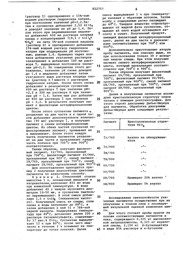 Пигмент с перламутровым блеском испособ его получения (патент 822757)