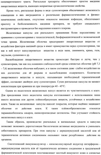 Фармацевтическая композиция на основе акридонуксусной кислоты и ее соединений для лечения гнойно-деструктивных поражений слизистой и кожи, общесистемных заболеваний при иммунодефицитных состояниях (патент 2404773)