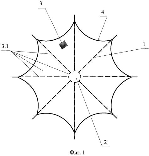 Зонтичная антенна космического аппарата (патент 2447550)