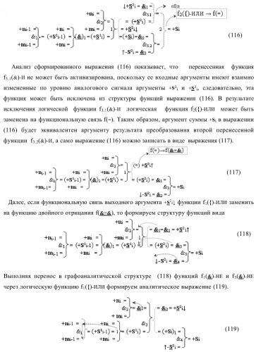 Функциональная структура параллельного сумматора для умножителя, в котором аргументы слагаемых частичных произведений являются аргументами троичной системы счисления f(+1, 0, -1) в позиционно-знаковом ее формате f(+/-) (варианты) (патент 2386162)
